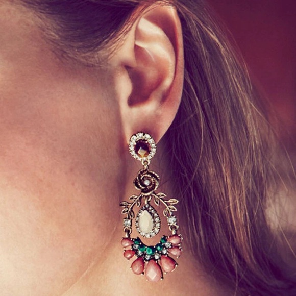 🆕 Statement earrings with semi-precious cherry quartz-Black Friday🥳 - Picture 3 of 5